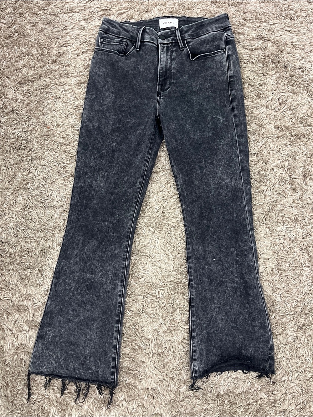 Frame Denim Black Washed Flare Jeans